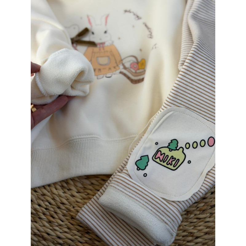 ست دو تکه خرگوش حوله ای (شیری)
